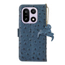 OnePlus 15 Ostrich Texture Leather Wallet Case