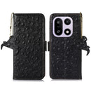 OnePlus 15 Ostrich Texture Leather Wallet Case