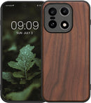 OnePlus 15 Real Wood Case – Dark Brown TPU Bumper