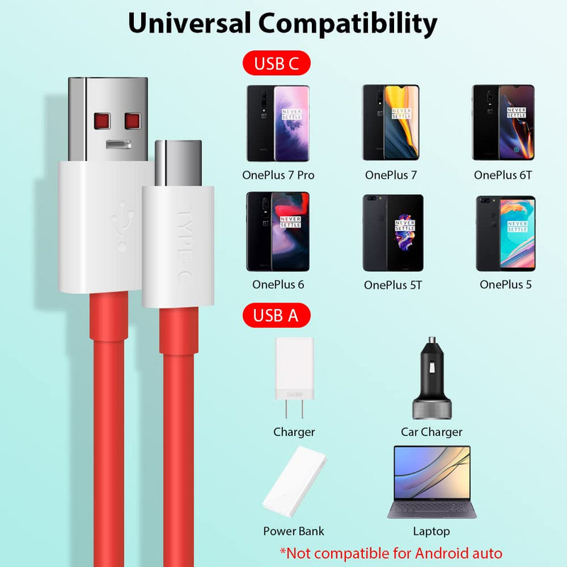 OnePlus 7, Charging Cable 8 7T Type C Cable 6FT USB C Cable Dash 6T 6 5T 5 12 11 10 Pro - Gorilla Cases