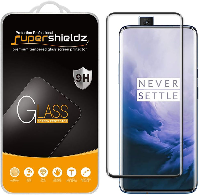 OnePlus 7 Pro Tempered Glass Screen Protector Anti Scratch, Bubble Free Black - Gorilla Cases