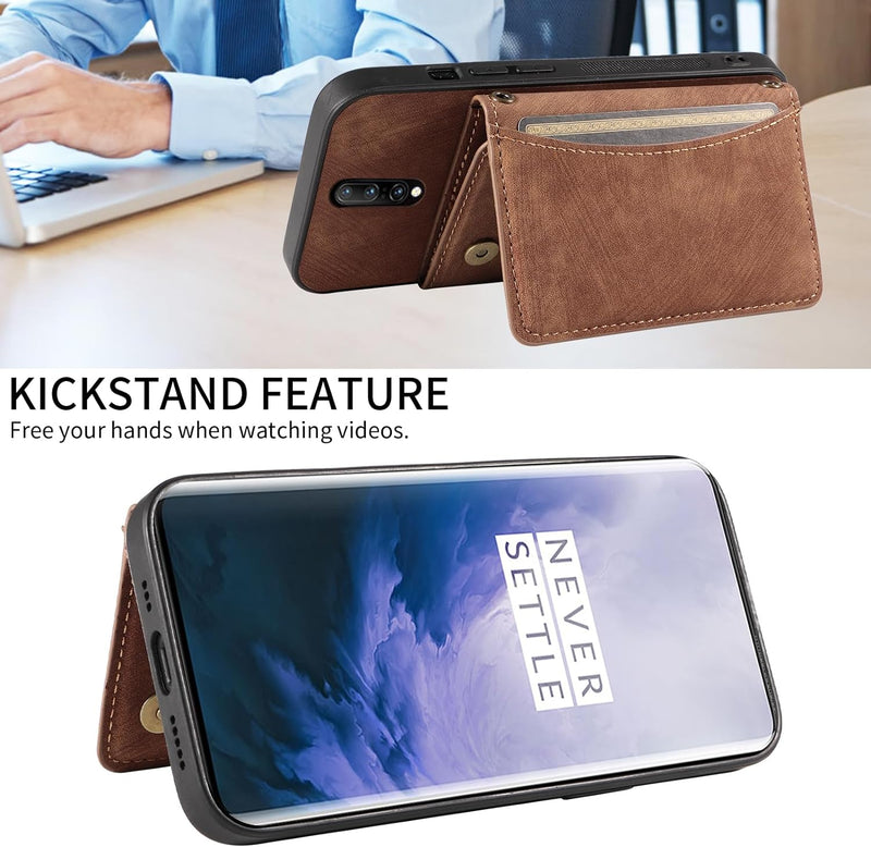 OnePlus 7 Pro Wallet Cover Crossbody Shoulder Strap and Leather Credit Card Holder - Gorilla Cases