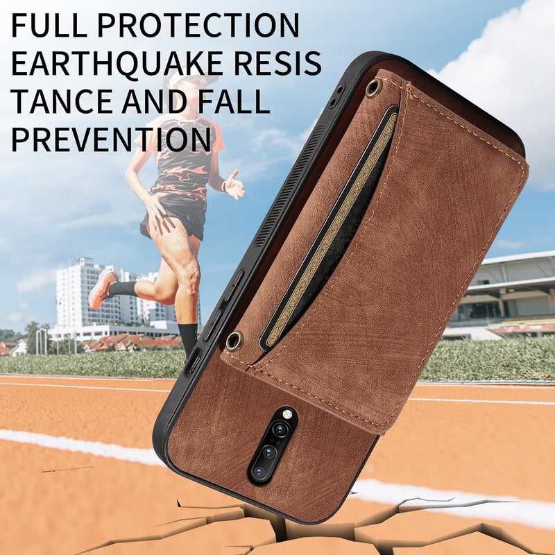 OnePlus 7 Pro Wallet Cover Crossbody Shoulder Strap and Leather Credit Card Holder - Gorilla Cases