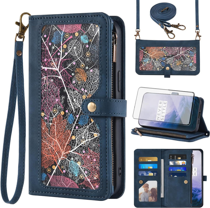 OnePlus 7 Pro Wallet Cover Screen Protector Crossbody Zipper Card Holder - Gorilla Cases