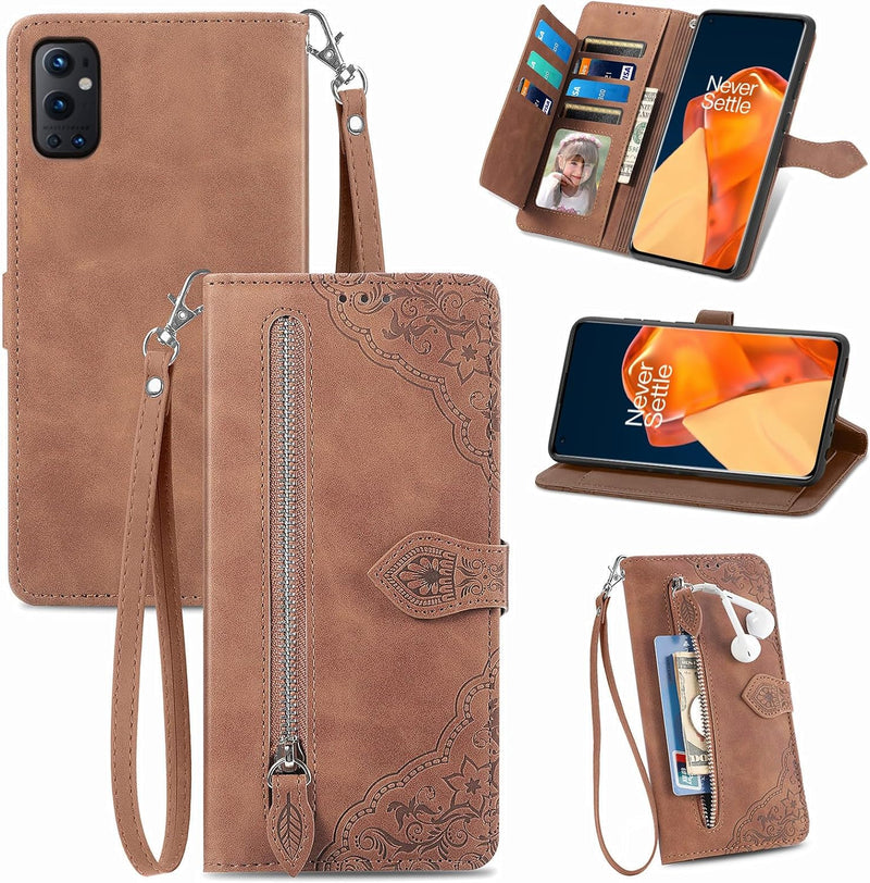 OnePlus 9 Pro One Plus 9Pro 5G Wallet Case Wrist Strap Lanyard Leather Flip Card - Gorilla Cases