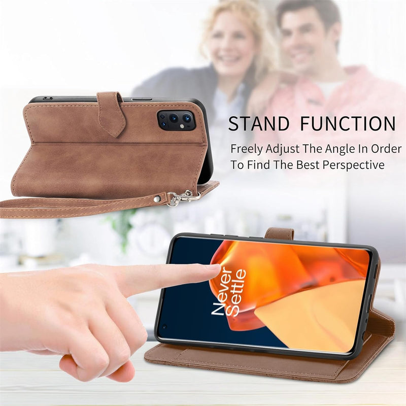 OnePlus 9 Pro One Plus 9Pro 5G Wallet Case Wrist Strap Lanyard Leather Flip Card - Gorilla Cases