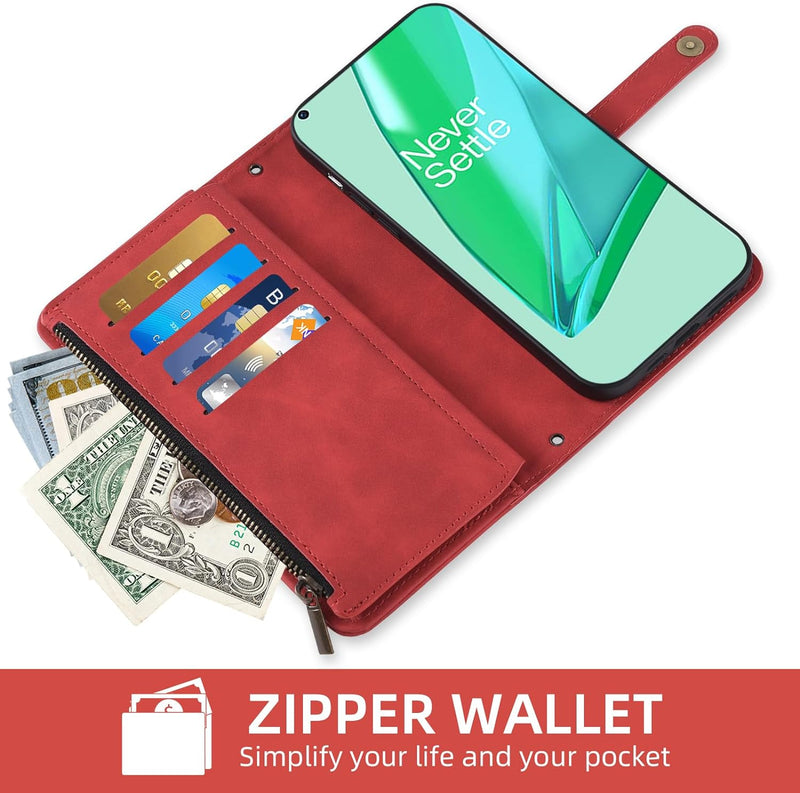 OnePlus 9 Pro One Plus 9Pro 5G Wallet Cover Screen Crossbody Zipper Credit Card Holder - Gorilla Cases