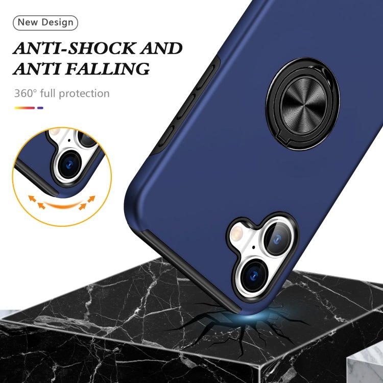 PC + TPU Magnetic Phone Case with Invisible Ring Holder, For iPhone 16 Plus, For iPhone 16