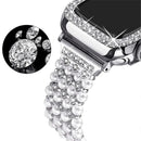 Pearl Rhinestone Watch Band 40mm Women Dress Strap