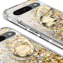 Pixel 9 Case Pixel 9 Pro Case Ring Moving Liquid Holographic Sparkle Glitter Case Diamond Protective Case