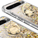 Pixel 9 Case Pixel 9 Pro Case Ring Moving Liquid Holographic Sparkle Glitter Case Diamond Protective Case