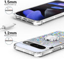 Pixel 9 Case Pixel 9 Pro Case Ring Moving Liquid Holographic Sparkle Glitter Case Diamond Protective Case