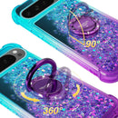 Pixel 9 Case Pixel 9 Pro Case Ring Moving Liquid Holographic Sparkle Glitter Case Diamond Protective Case