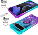 Pixel 9 Case Pixel 9 Pro Case Ring Moving Liquid Holographic Sparkle Glitter Case Diamond Protective Case