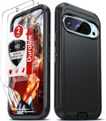 Pixel 9 Pro Phone Case Google Pixel - 9 Case 2PCS Screen Protector Heavy Duty Cover Black