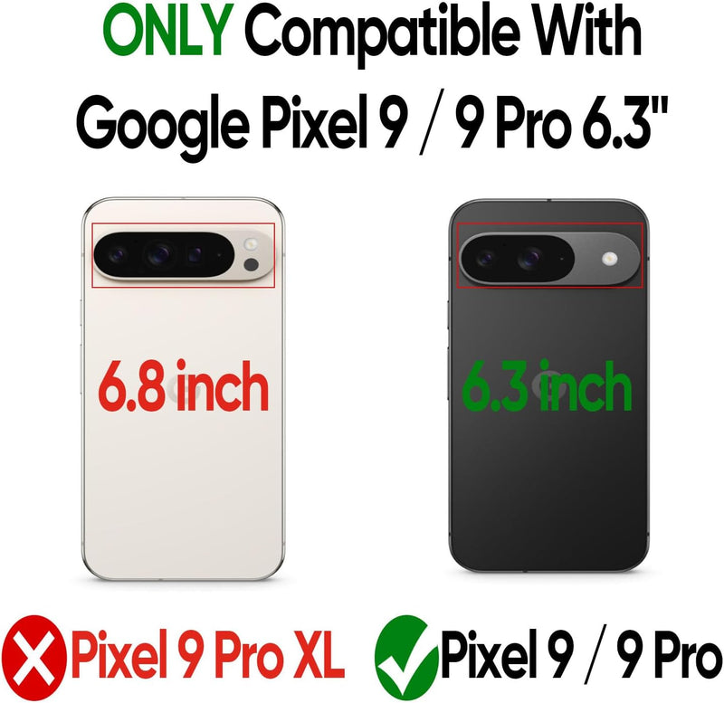 Pixel 9 Pro Phone Case Google Pixel - 9 Case 2PCS Screen Protector Heavy Duty Cover Black - Gorilla Cases