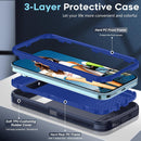 Pixel 9 Pro Phone Case Google Pixel - 9 Case 2PCS Screen Protector Heavy Duty Cover Black