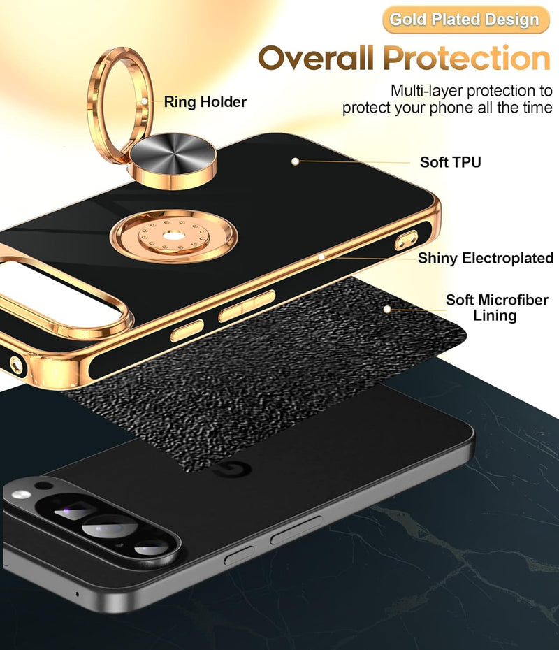 Pixel 9 Pro XL Gold Ring Holder Case - Gorilla Cases