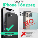 RFID blocking black wallet case for the 2025 Apple iPhone 16E in PU leather with a built in kickstand and card holder