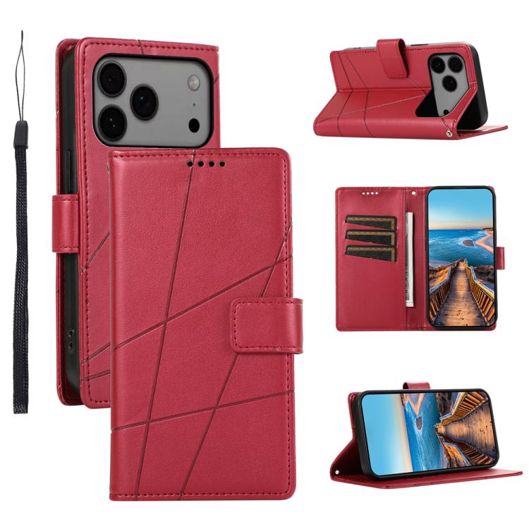 PU Genuine Leather Texture Embossed Line Phone Case, For iPhone 17 Pro Max, For iPhone 17 Pro, For iPhone 17, For iPhone 17 Air, iPhone 16e, For iPhone 16 Pro Max, For iPhone 16 Pro, For iPhone 16 Plus