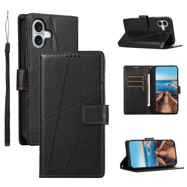PU Genuine Leather Texture Embossed Line Phone Case, For iPhone 17 Pro Max, For iPhone 17 Pro, For iPhone 17, For iPhone 17 Air, iPhone 16e, For iPhone 16 Pro Max, For iPhone 16 Pro, For iPhone 16 Plus