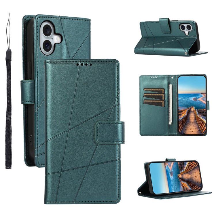 PU Genuine Leather Texture Embossed Line Phone Case, For iPhone 17 Pro Max, For iPhone 17 Pro, For iPhone 17, For iPhone 17 Air, iPhone 16e, For iPhone 16 Pro Max, For iPhone 16 Pro, For iPhone 16 Plus