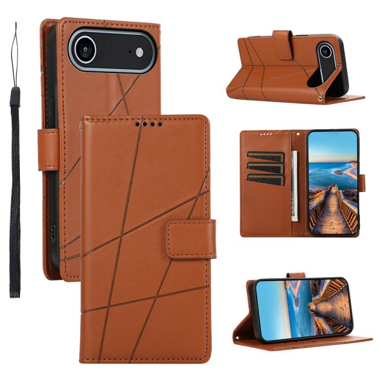 PU Genuine Leather Texture Embossed Line Phone Case, For iPhone 17 Pro Max, For iPhone 17 Pro, For iPhone 17, For iPhone 17 Air, iPhone 16e, For iPhone 16 Pro Max, For iPhone 16 Pro, For iPhone 16 Plus