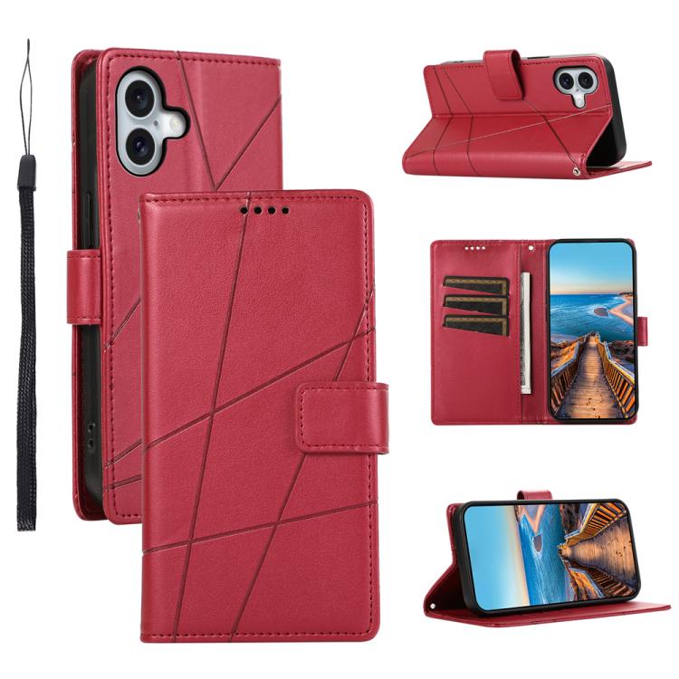 PU Genuine Leather Texture Embossed Line Phone Case, For iPhone 17 Pro Max, For iPhone 17 Pro, For iPhone 17, For iPhone 17 Air, iPhone 16e, For iPhone 16 Pro Max, For iPhone 16 Pro, For iPhone 16 Plus