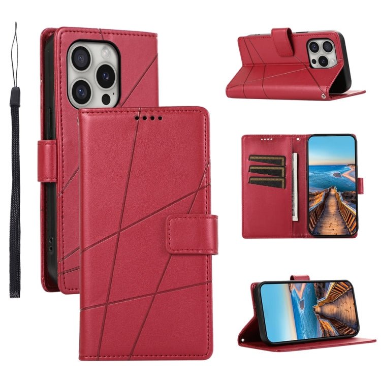 PU Genuine Leather Texture Embossed Line Phone Case, For iPhone 17 Pro Max, For iPhone 17 Pro, For iPhone 17, For iPhone 17 Air, iPhone 16e, For iPhone 16 Pro Max, For iPhone 16 Pro, For iPhone 16 Plus