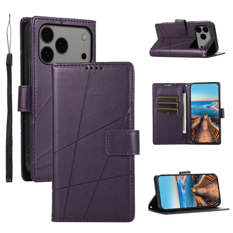 PU Genuine Leather Texture Embossed Line Phone Case, For iPhone 17 Pro Max, For iPhone 17 Pro, For iPhone 17, For iPhone 17 Air, iPhone 16e, For iPhone 16 Pro Max, For iPhone 16 Pro, For iPhone 16 Plus