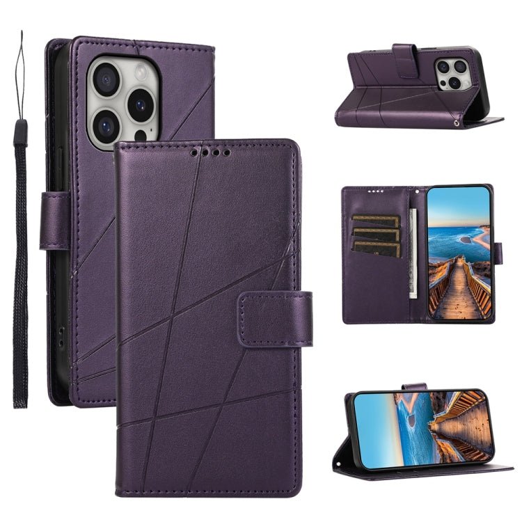PU Genuine Leather Texture Embossed Line Phone Case, For iPhone 17 Pro Max, For iPhone 17 Pro, For iPhone 17, For iPhone 17 Air, iPhone 16e, For iPhone 16 Pro Max, For iPhone 16 Pro, For iPhone 16 Plus