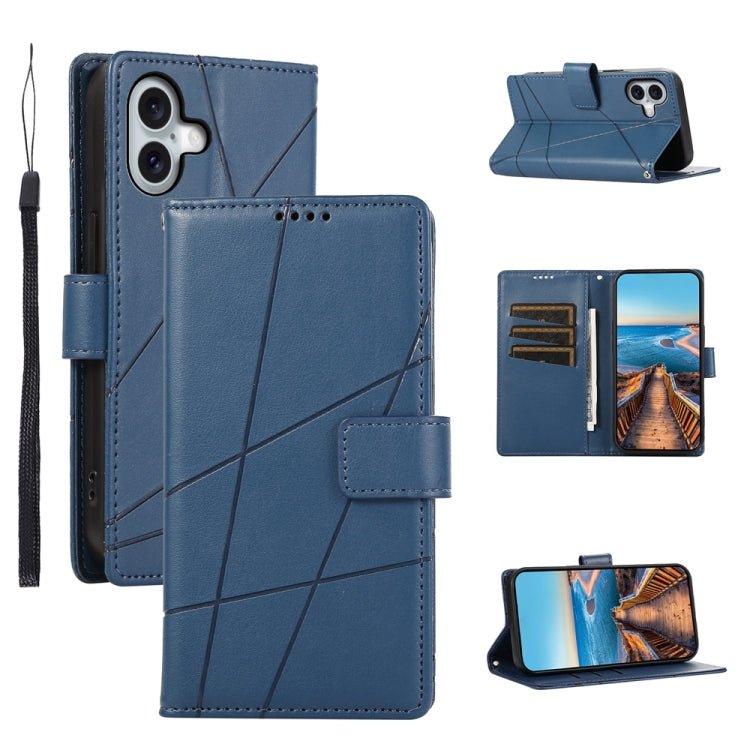 PU Genuine Leather Texture Embossed Line Phone Case, For iPhone 17 Pro Max, For iPhone 17 Pro, For iPhone 17, For iPhone 17 Air, iPhone 16e, For iPhone 16 Pro Max, For iPhone 16 Pro, For iPhone 16 Plus