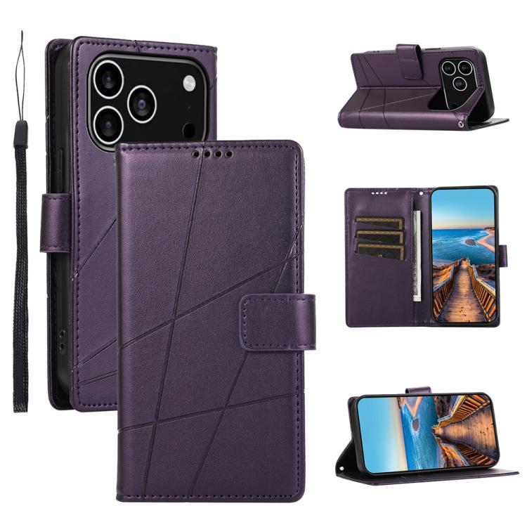 PU Genuine Leather Texture Embossed Line Phone Case, For iPhone 17 Pro Max, For iPhone 17 Pro, For iPhone 17, For iPhone 17 Air, iPhone 16e, For iPhone 16 Pro Max, For iPhone 16 Pro, For iPhone 16 Plus