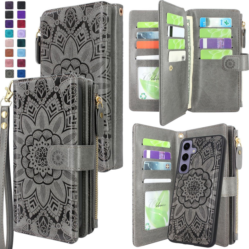 Samsung Galaxy S24 Plus 5G Magnetic Zipper Wallet Leather Case - Gorilla Cases