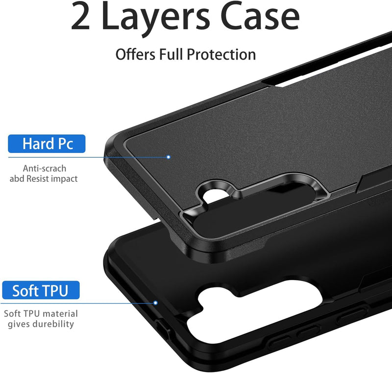 Samsung Galaxy S24 Plus Black Dual Layer Heavy Duty Shockproof Tough Rugged Protective Cover - Gorilla Cases