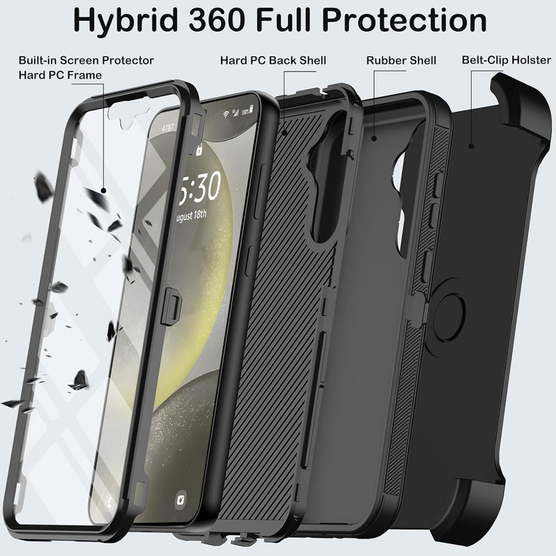 Samsung Galaxy S24 Plus Case Belt Clip Holster Kickstand Protection Full Body Rugged Phone Cover - Gorilla Cases