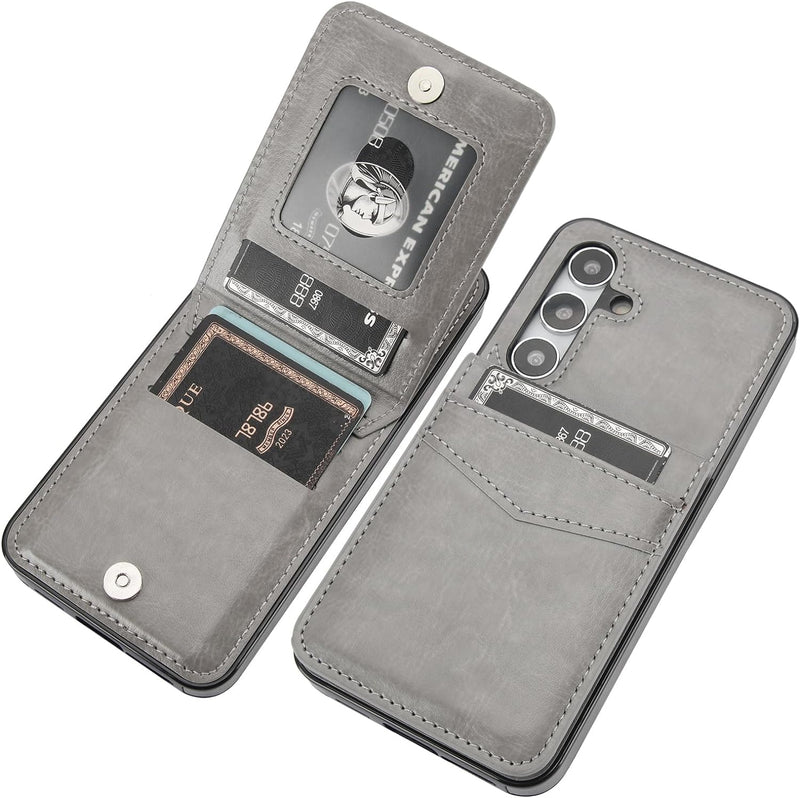 Samsung Galaxy S24 Plus Credit Card Holder Flip Premium Leather Protective Cover - Gorilla Cases