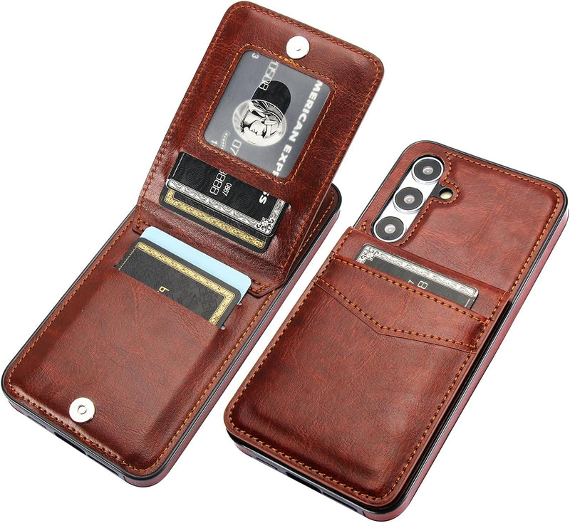 Samsung Galaxy S24 Plus Credit Card Holder Flip Premium Leather Protective Cover - Gorilla Cases