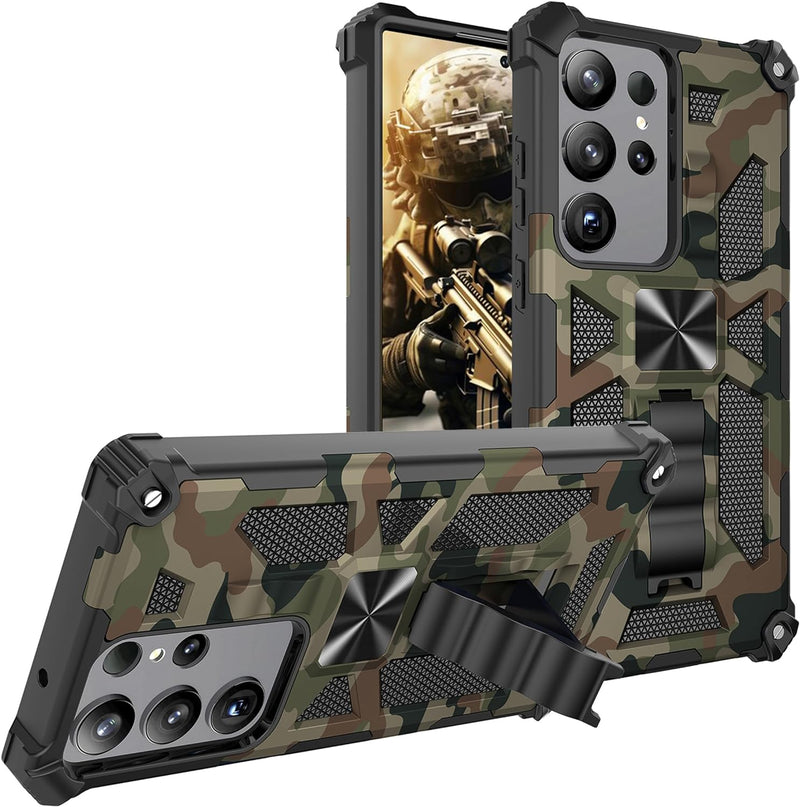 Samsung Galaxy S24 Plus Metal Kickstand Camo Phone Cover - Gorilla Cases