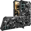 Samsung Galaxy S24 Plus Metal Kickstand Camo Rotate Ring Stand Case