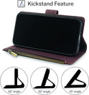 Samsung Galaxy S24+ Plus Wallet Case Card Holder Credit Card Slots Wine Red