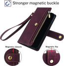 Samsung Galaxy S24+ Plus Wallet Case Card Holder Credit Card Slots Wine Red