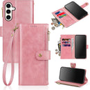 Samsung Galaxy S24+ Plus Wallet Case Card Holder Credit Card Slots Wine Red