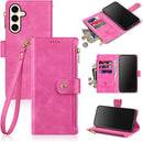 Samsung Galaxy S24+ Plus Wallet Case Card Holder Credit Card Slots Wine Red