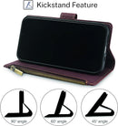 Samsung Galaxy S24+ Plus Wallet Case Card Holder Credit Card Slots Wine Red