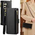 Samsung Galaxy S24+ Plus Wallet Case Card Holder Credit Card Slots Wine Red