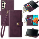 Samsung Galaxy S24+ Plus Wallet Case Card Holder Credit Card Slots Wine Red