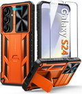 Samsung - Galaxy S24 Protective Phone Cover Kickstand & Slide Rugged Phone case