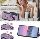 Samsung Galaxy S24 Ring Stand RFID - Blocking Wrist Strap Protective Flip Cases