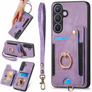 Samsung Galaxy S24 Ring Stand RFID - Blocking Wrist Strap Protective Flip Cases